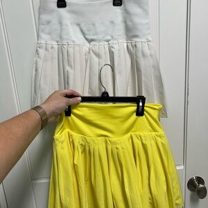 All in Motion White and Yellow Skater Skirt Set